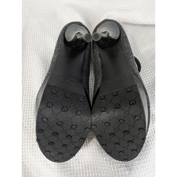 NWOT! CANDIE'S! GRAY FLANNEL & BLACK PATENT LEATHER STILETTO HEELS! SZ 7M - Picture 7 of 8